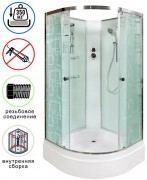 Душевая кабина Avacan EM3011N AVA 110x110 без крыши, стекла с узором, профиль хром Душевая кабина Avacan EM3011N AVA 110x110 без крыши, стекла с узором, профиль хром