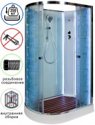 Душевая кабина Avacan EM2012RNLED AVA 120x90 б/к с LED, правая, стекла с узором, профиль хром Душевая кабина Avacan EM2012RNLED AVA 120x90 б/к с LED, правая, стекла с узором, профиль хром