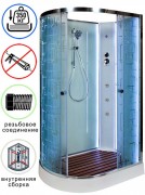 Душевая кабина Avacan EM2012RNLED+GM AVA 120x90 б/к с LED и гидромассажем, правая, стекла с узором, профиль хром Душевая кабина Avacan EM2012RNLED+GM AVA 120x90 б/к с LED и гидромассажем, правая, стекла с узором, профиль хром