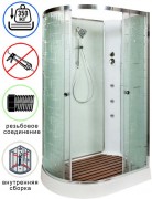 Душевая кабина Avacan EM2012RNGM AVA 120x90 б/к с гидромассажем, правая, стекла с узором, профиль хром Душевая кабина Avacan EM2012RNGM AVA 120x90 б/к с гидромассажем, правая, стекла с узором, профиль хром