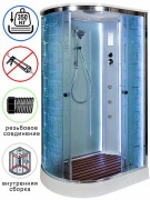 Душевая кабина Avacan EM2012RLED+GM AVA 120x90 с LED и гидромассажем, правая, стекла с узором, профиль хром Душевая кабина Avacan EM2012RLED+GM AVA 120x90 с LED и гидромассажем, правая, стекла с узором, профиль хром