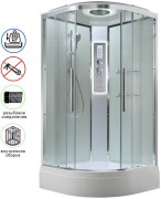Душевая кабина Avacan EM3011LEDT AVA 110x110 LED, стекла прозрачные, профиль хром Душевая кабина Avacan EM3011LEDT AVA 110x110 LED, стекла прозрачные, профиль хром