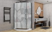 Душевой уголок Avacan PB 90 MT AVA 90x90 стекла матовые с рисунком, профиль черный Душевой уголок Avacan PB 90 MT AVA 90x90 стекла матовые с рисунком, профиль черный