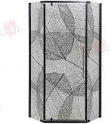 Душевой уголок Avacan PB 90 AVA 90x90 стекла с рисунком, профиль черный
