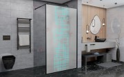 Душевая стенка Avacan LB100MT AVA 100x200 стекла матовые с рисунком, профиль черный