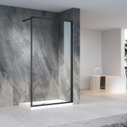 Душевая стенка Veconi KR-81B 100x200 прозрачное стекло / профиль черный матовый Душевая стенка Veconi KR-81B 100x200 прозрачное стекло / профиль черный матовый