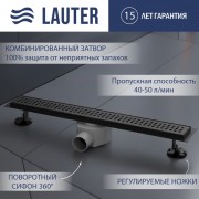 Трап для душа Lauter 2120692-KMB 900x70 (черный матовый) Трап для душа Lauter 2120692-KMB 900x70 (черный матовый)