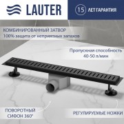Трап для душа Lauter 2120192-C1B 900x70 (черный матовый) Трап для душа Lauter 2120192-C1B 900x70 (черный матовый)