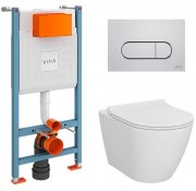 Комплект унитаз Vitra Sanibelle с инсталляцией L-Box, клавишей смыва и сиденьем Комплект унитаз Vitra Sanibelle с инсталляцией L-Box, клавишей смыва и сиденьем