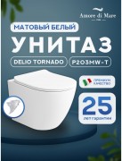 Унитаз подвесной Amore di Mare Delio Tornado P203MW-T 36x49 сиденье дюроласт, микролифт, белый матовый Унитаз подвесной Amore di Mare Delio Tornado P203MW-T 36x49 сиденье дюроласт, микролифт, белый матовый