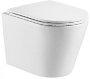 Унитаз подвесной Caprigo Trone T-1893, безободковый, сиденье микролифт, белый