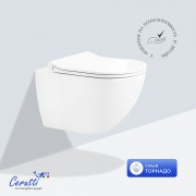 Унитаз подвесной CeruttiSpa Amici Aria Tornado CT11388 33.5x49 сиденье Duroplsat, микролифт Унитаз подвесной CeruttiSpa Amici Aria Tornado CT11388 33.5x49 сиденье Duroplsat, микролифт
