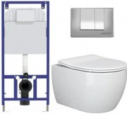 Унитаз подвесной с инсталляцией Ceramica Nova Rimless CN3001 + 040000 + S3 040043