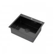 Мойка кухонная Arfeka ECO AR 600*500 POP-UP+CL+DS BLACK DECOR MILLET Мойка кухонная Arfeka ECO AR 600*500 POP-UP+CL+DS BLACK DECOR MILLET