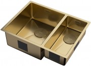 Мойка кухонная Zorg ZEROX 58-2 U / IF-R PVD GOLD 58,5x44 матовое золото