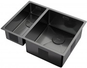 Мойка кухонная Zorg ZEROX 58-2 U / IF-L PVD GUNBLACK 58,5x44 матовая оружейная сталь