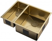 Мойка кухонная Zorg ZEROX 58-2 U / IF-L PVD GOLD 58,5x44 матовое золото