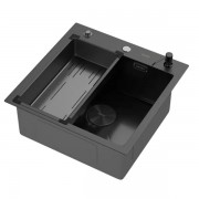 Мойка кухонная Arfeka ECO AR 500*500 POP-UP+CL G+DS BLACK DECOR VOLCANIC Мойка кухонная Arfeka ECO AR 500*500 POP-UP+CL G+DS BLACK DECOR VOLCANIC