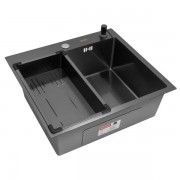 Мойка кухонная Arfeka ECO AR 550*500+CL AR G+DS AR BLACK Мойка кухонная Arfeka ECO AR 550*500+CL AR G+DS AR BLACK