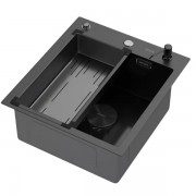 Мойка кухонная Arfeka ECO AR 450*500 POP-UP+CL G+DS BLACK DECOR MILLET Мойка кухонная Arfeka ECO AR 450*500 POP-UP+CL G+DS BLACK DECOR MILLET