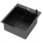 Мойка кухонная Arfeka ECO AR 450*500 POP-UP+CL F+DS BLACK DECOR Мойка кухонная Arfeka ECO AR 450*500 POP-UP+CL F+DS BLACK DECOR