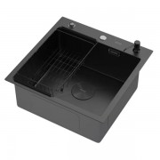 Мойка кухонная Arfeka ECO AR 500*500 POP-UP+CL F+DS BLACK Мойка кухонная Arfeka ECO AR 500*500 POP-UP+CL F+DS BLACK