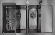 Мойка кухонная STELLAR Decor S7850NB-2L-D (нано черный) Мойка кухонная STELLAR Decor S7850NB-2L-D (нано черный)