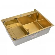 Мойка кухонная Arfeka ECO AR 700*500, коландер G, дозатор GOLD