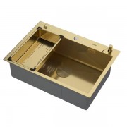 Мойка кухонная Arfeka ECO AR 700*500 POP-UP+CL G+DS GOLD DECOR