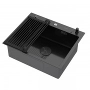 Мойка кухонная Arfeka ECO AR 600*500 POP-UP+RM+DS BLACK DECOR MILLET Мойка кухонная Arfeka ECO AR 600*500 POP-UP+RM+DS BLACK DECOR MILLET