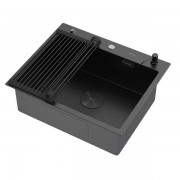 Мойка кухонная Arfeka ECO AR 600*500 POP-UP+RM+DS BLACK DECOR Мойка кухонная Arfeka ECO AR 600*500 POP-UP+RM+DS BLACK DECOR