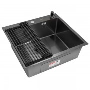 Мойка кухонная Arfeka ECO AR 550*500+RM AR+DS AR BLACK Мойка кухонная Arfeka ECO AR 550*500+RM AR+DS AR BLACK