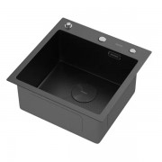 Мойка кухонная Arfeka ECO AR 450*450 POP-UP BLACK PVD NANO DECOR N Мойка кухонная Arfeka ECO AR 450*450 POP-UP BLACK PVD NANO DECOR N