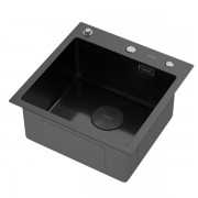 Мойка кухонная Arfeka ECO AR 450*450 POP-UP BLACK PVD DECOR MILLET N