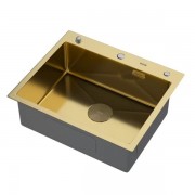 Мойка кухонная Arfeka ECO AR 600*500 POP-UP GOLD PVD NANO