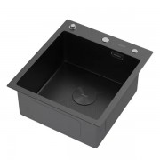 Мойка кухонная Arfeka ECO AR 450*500 POP-UP BLACK PVD NANO DECOR Мойка кухонная Arfeka ECO AR 450*500 POP-UP BLACK PVD NANO DECOR