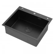 Мойка кухонная Arfeka ECO AR 600*500 POP-UP BLACK PVD NANO DECOR Мойка кухонная Arfeka ECO AR 600*500 POP-UP BLACK PVD NANO DECOR