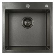 Мойка кухонная Blantek LS-5050STB Stone texture black вороненая сталь