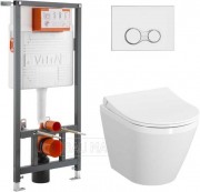 Комплект Vitra L-box Integra Rimex: унитаз+инсталляция+кнопка+ сиденье Комплект Vitra L-box Integra Rimex: унитаз+инсталляция+кнопка+ сиденье