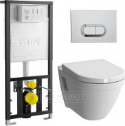 Унитаз подвесной Vitra S50 Rim-ex в комплекте с инсталляцией и сиденьем "микролифт" Унитаз подвесной Vitra S50 Rim-ex в комплекте с инсталляцией и сиденьем "микролифт"