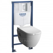 Унитаз подвесной Vitra D-Light Rim-ex в комплекте с инсталляцией Grohe Rapid SL и сиденьем микролифт Унитаз подвесной Vitra D-Light Rim-ex в комплекте с инсталляцией Grohe Rapid SL и сиденьем микролифт