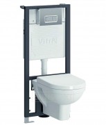 Унитаз подвесной Vitra Form300 в комплекте с сиденьем микролифт, инсталляцией и кнопкой хром, 9812B003-7203 Унитаз подвесной Vitra Form300 в комплекте с сиденьем микролифт, инсталляцией и кнопкой хром, 9812B003-7203