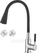 Смеситель для кухни Ledeme L4199-2 с гибким изливом, черный (L4199-2)