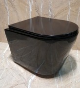 Унитаз подвесной Ceramalux 5178-18 36x51,5 безободковый, сиденье Duroplast с микролифтом, черный глянец Унитаз подвесной Ceramalux 5178-18 36x51,5 безободковый, сиденье Duroplast с микролифтом, черный глянец