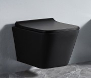 Унитаз подвесной Ceramalux 5171 безободковый SoftClose, матовый черный Унитаз подвесной Ceramalux 5171 безободковый SoftClose, матовый черный